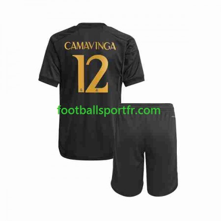 Tenue Real Madrid Eduardo Camavinga 12 Enfant Troisieme 2023-2024 Maillot de Foot